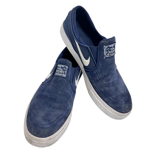 Nike SB Janoski Blue Suede Denim Men's Slip-On Sneakers 9.5 833564-411 - Picture 1 of 11